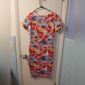 Spring Floral Multicolor Dress M